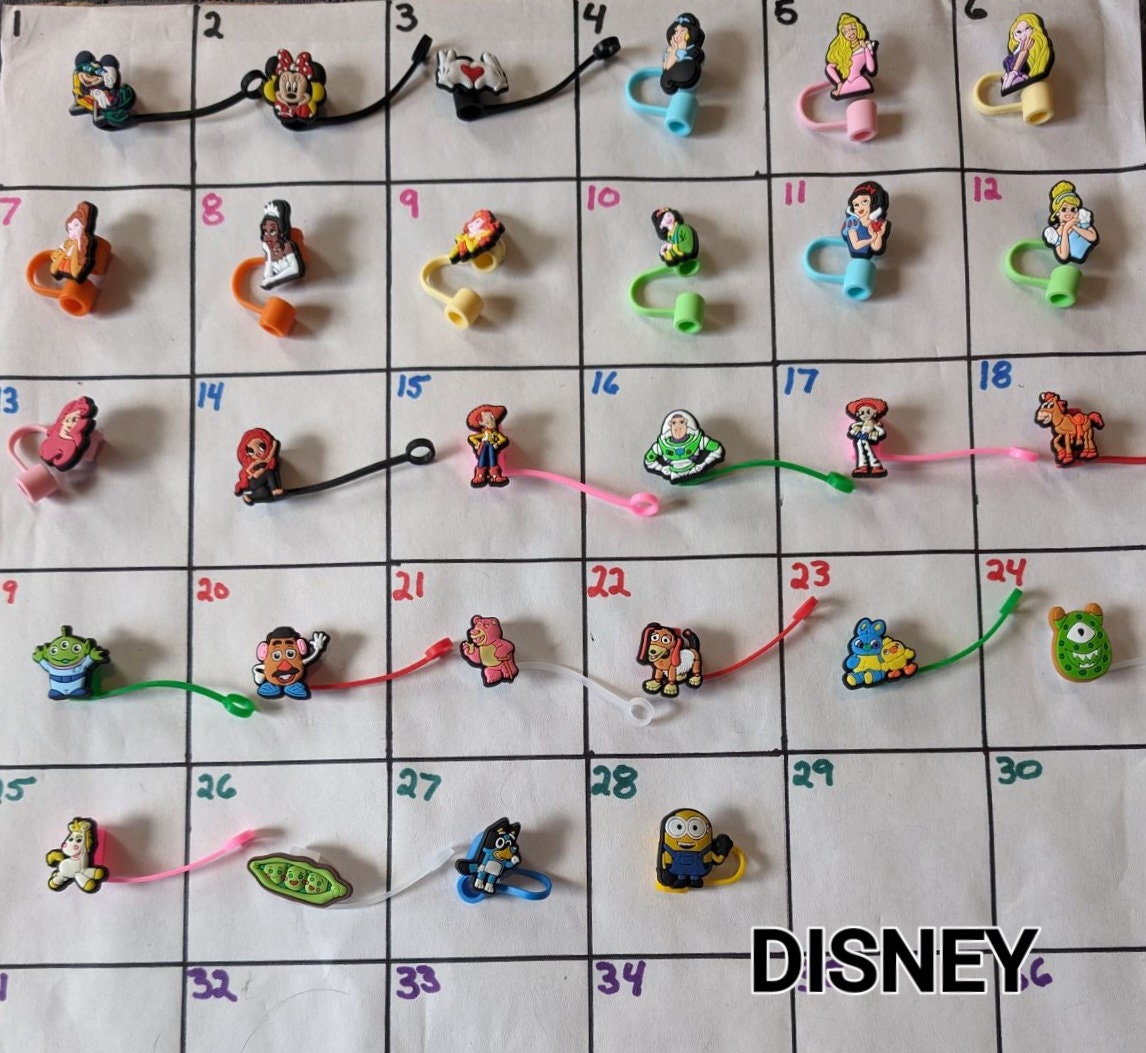 DISNEY Mickey, Minnie, Princesses, Bluey, Minnion, Stitch, FRIENDS, toy story Straw cover / topper FREE Shipping