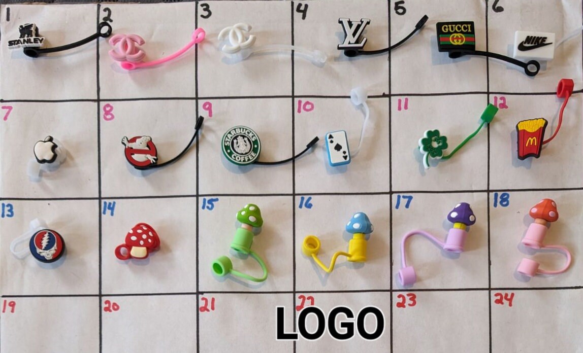 Straw cover / topper FREE SHIPPING (Zodiac Symbols, random, and Popular Logos even Stanley)