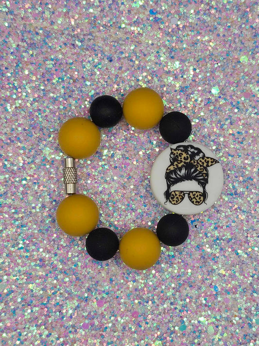 Leopard Messy Bun Cup Handle Bracelet